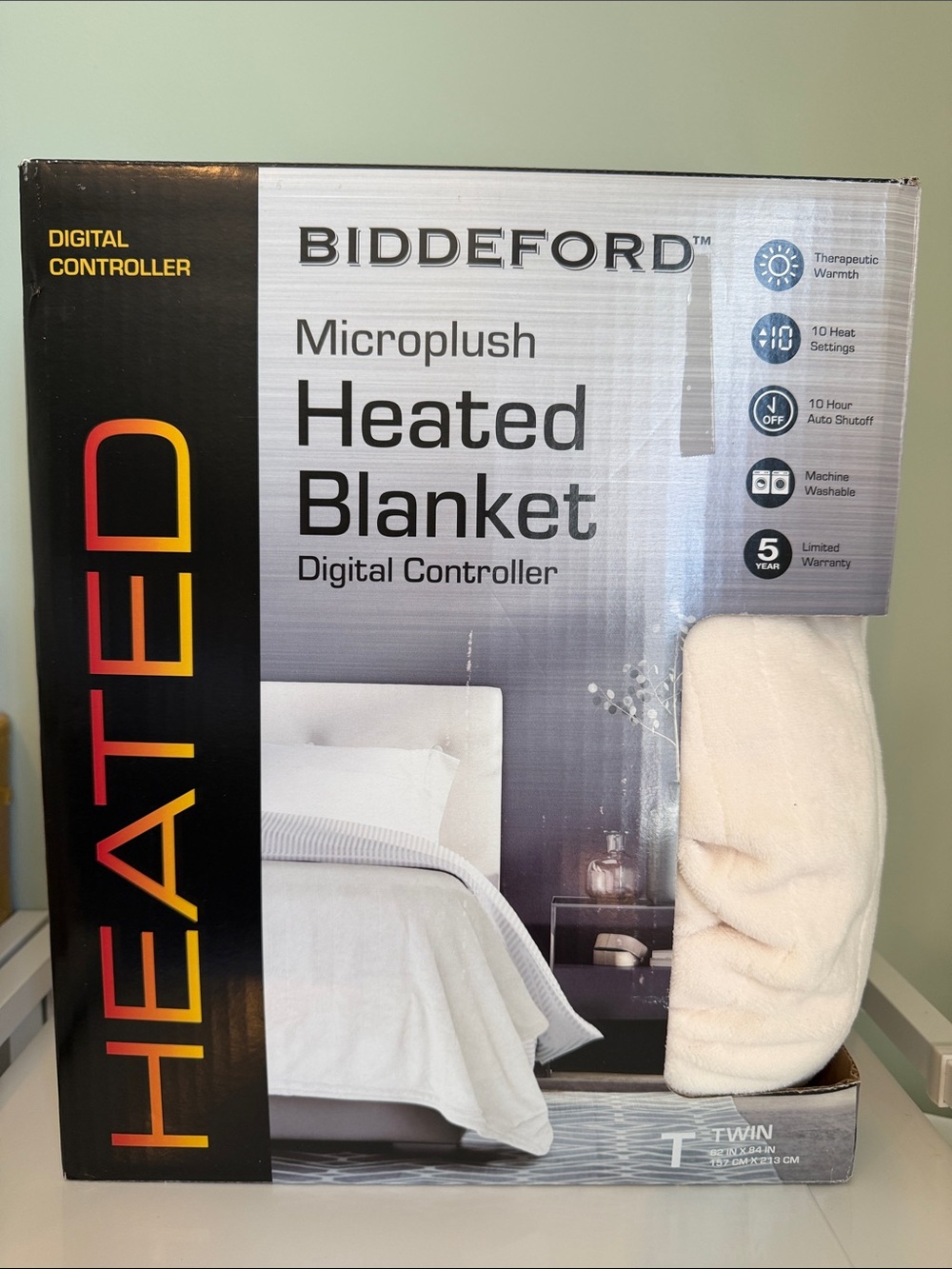 Biddeford Microplush Heated Blanket - Twin